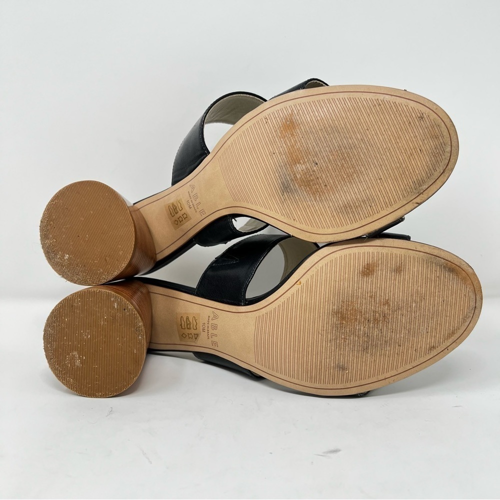 Black Leather Women's Sandals - Picture 7 of 9